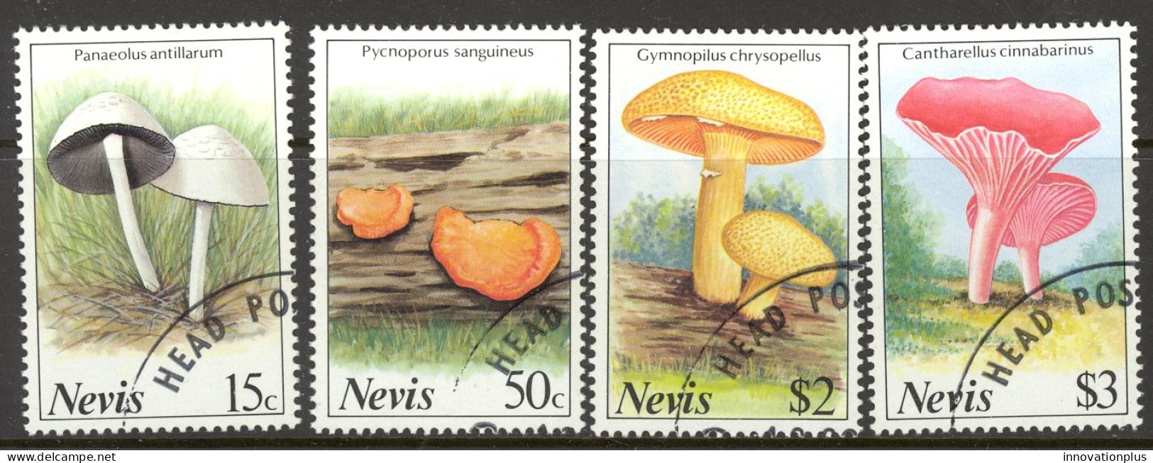 Nevis Sc# 552-555 SG# 646/54 Used 1987 Mushrooms - St.Kitts Und Nevis ( 1983-...)