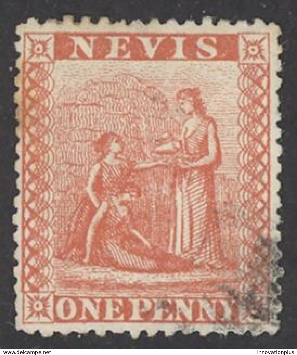 Nevis Sc# 15 Used 1876 4p Medicinal Spring - St.Cristopher-Nevis & Anguilla (...-1980)