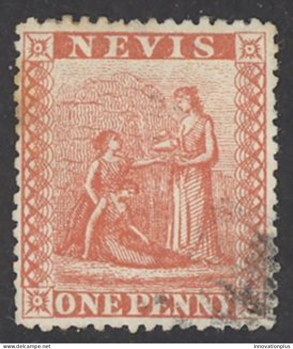 Nevis Sc# 15 Used 1876 4p Medicinal Spring - St.Christopher, Nevis En Anguilla (...-1980)