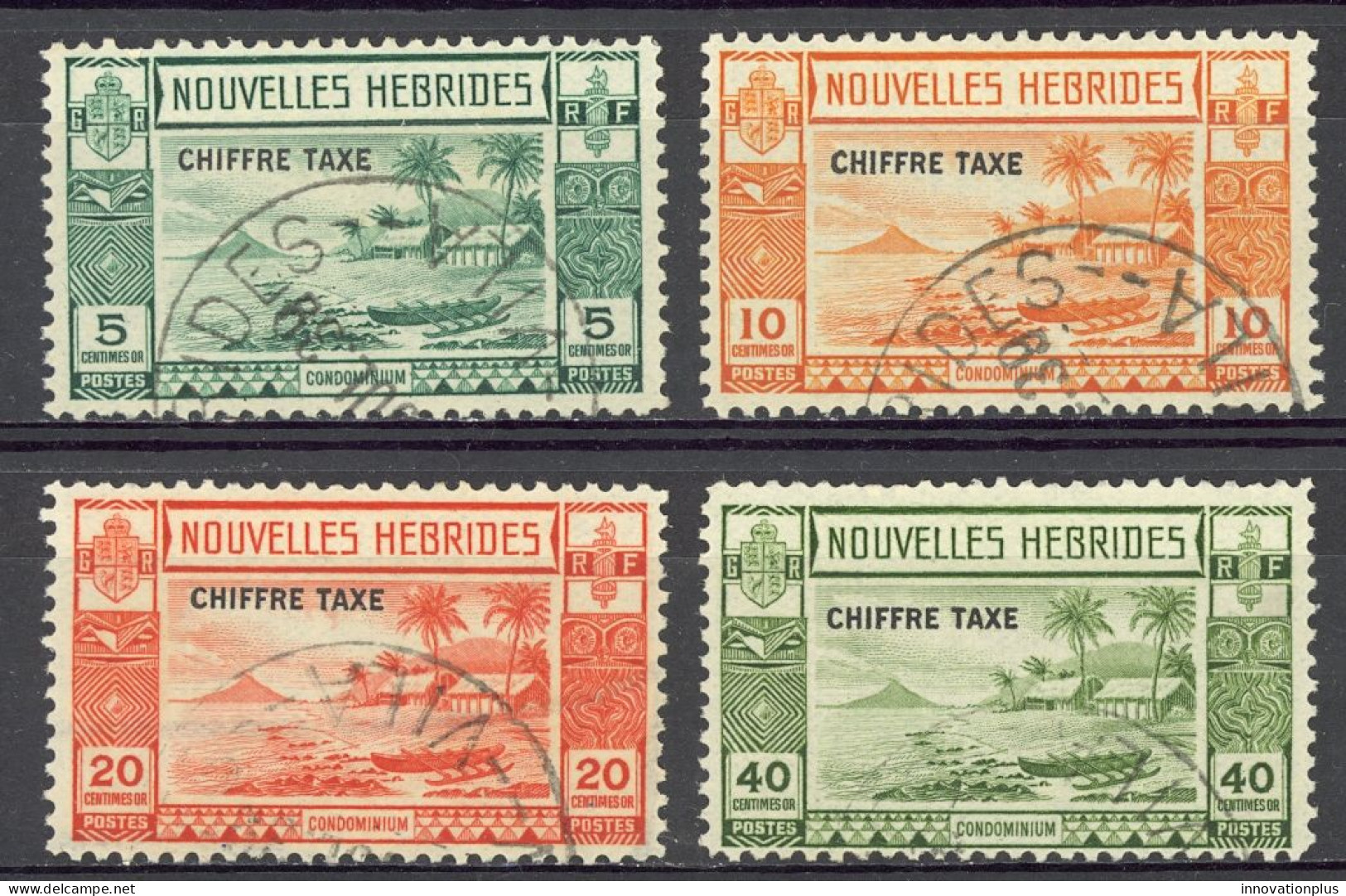 New Hebrides, French Sc# J6-J9 SG# FD65/8 Used 1938 5c-40c Beach Scene - Oblitérés