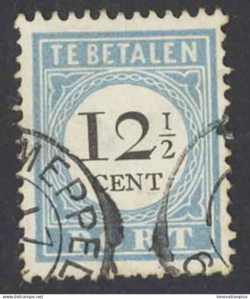 Netherlands Sc# J8a (Type I-34 Loops) Used 1881-1887 12 1/2c Postage Due - Strafportzegels