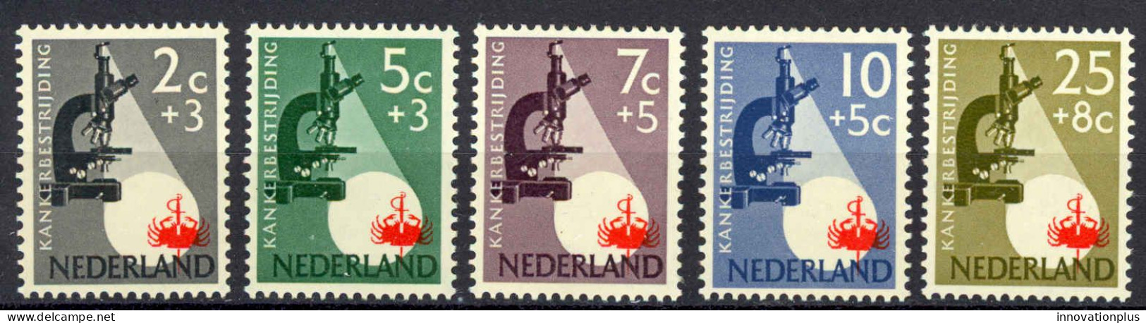 Netherlands Sc# B281-B285 MH 1955 Cancer Research - Ongebruikt