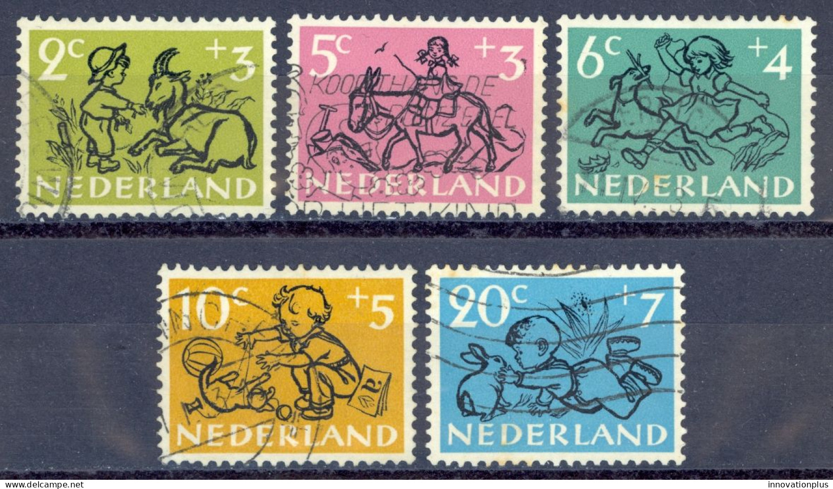 Netherlands Sc# B243-B247 Used 1952 Child Welfare - Oblitérés