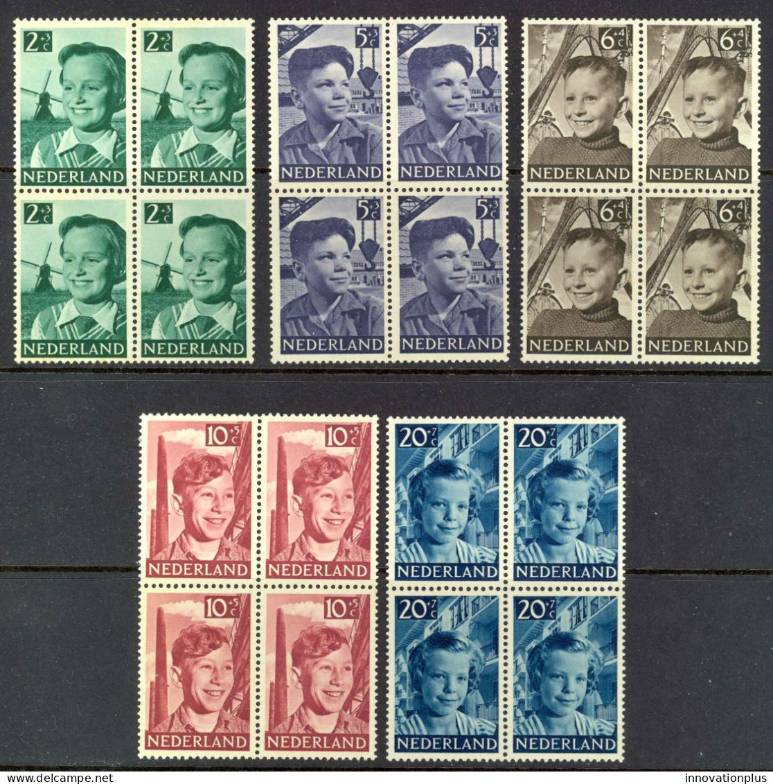 Netherlands Sc# B229-B233 MNH Block/4 1951 Child Welfare - Ongebruikt