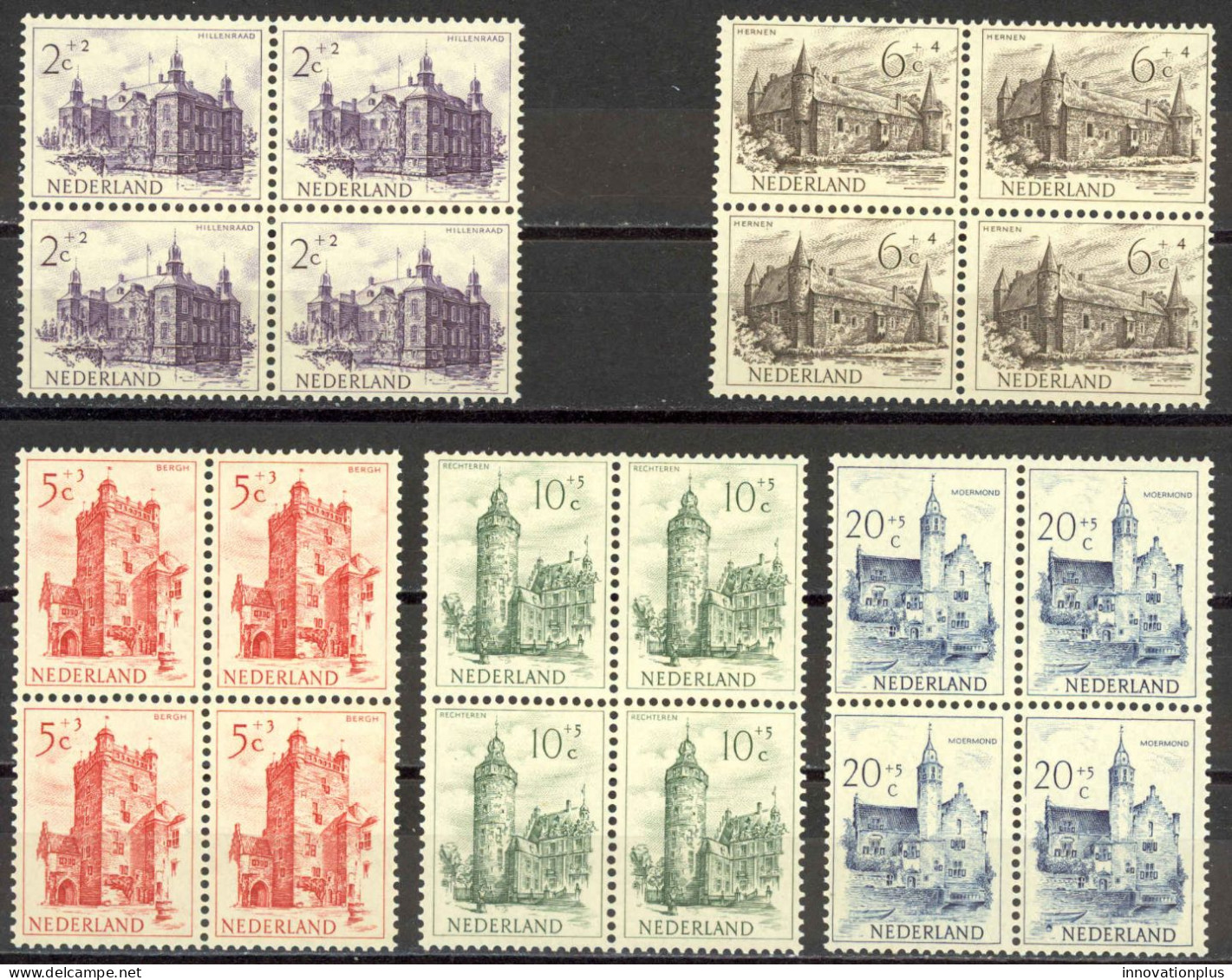 Netherlands Sc# B224-B228 MNH Block/4 1951 Castles - Ongebruikt