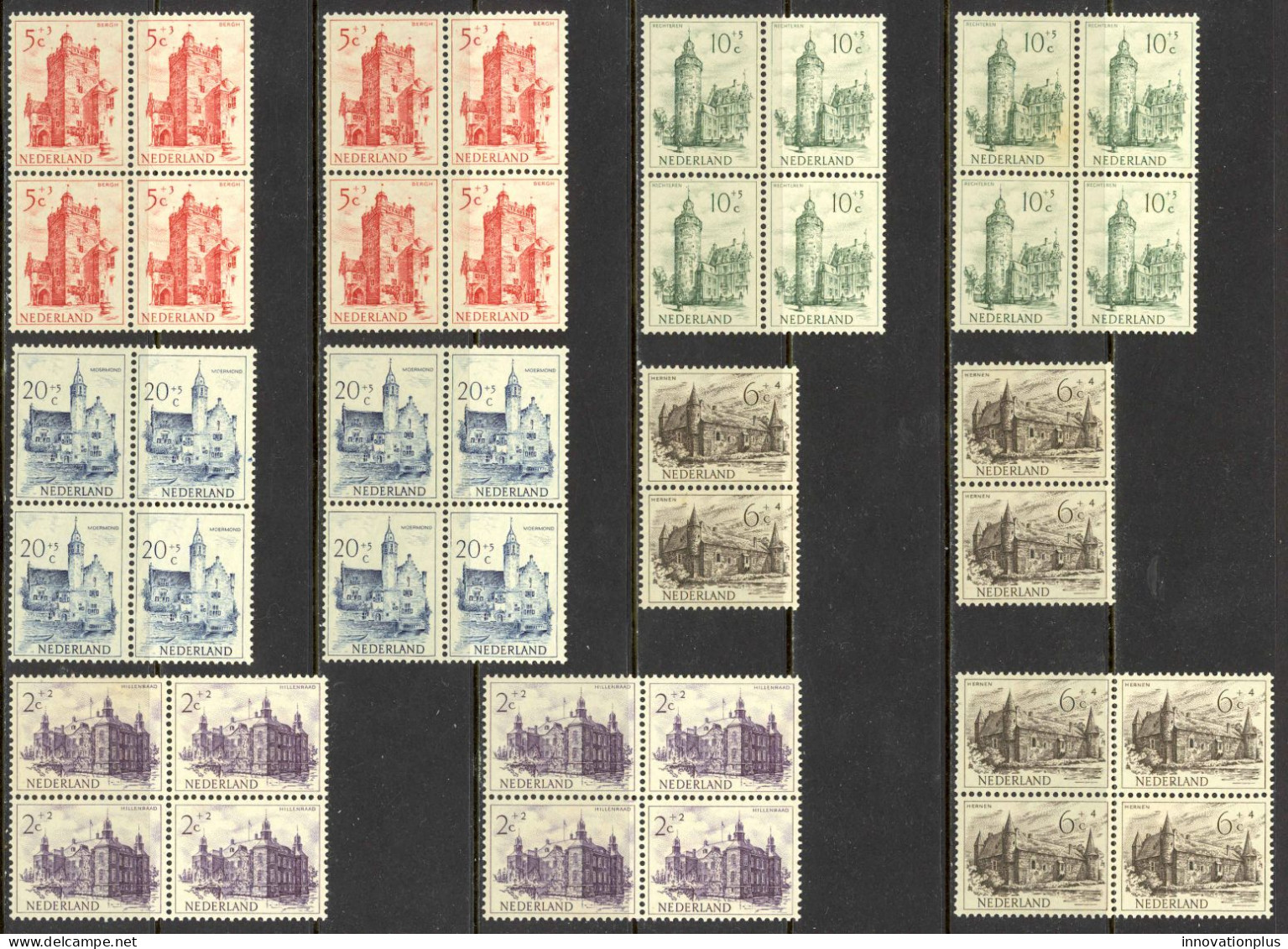 Netherlands Sc# B224-B228 MNH Lot/8 1951 Castles - Unused Stamps