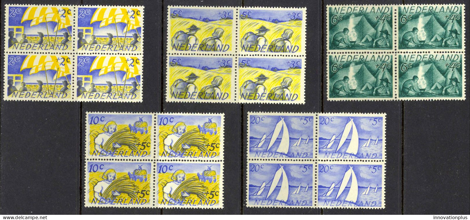 Netherlands Sc# B194-B198 MNH Block/4 1949 Social & Cultural Projects - Unused Stamps
