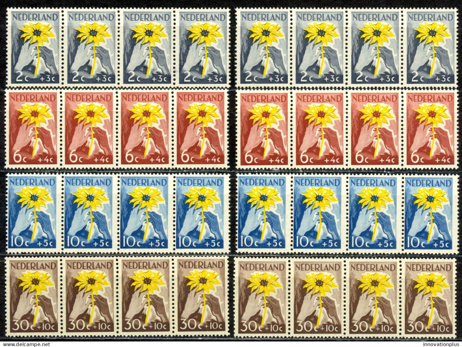 Netherlands Sc# B199-B202 MNH Lot/8 1949 Red Cross - Unused Stamps