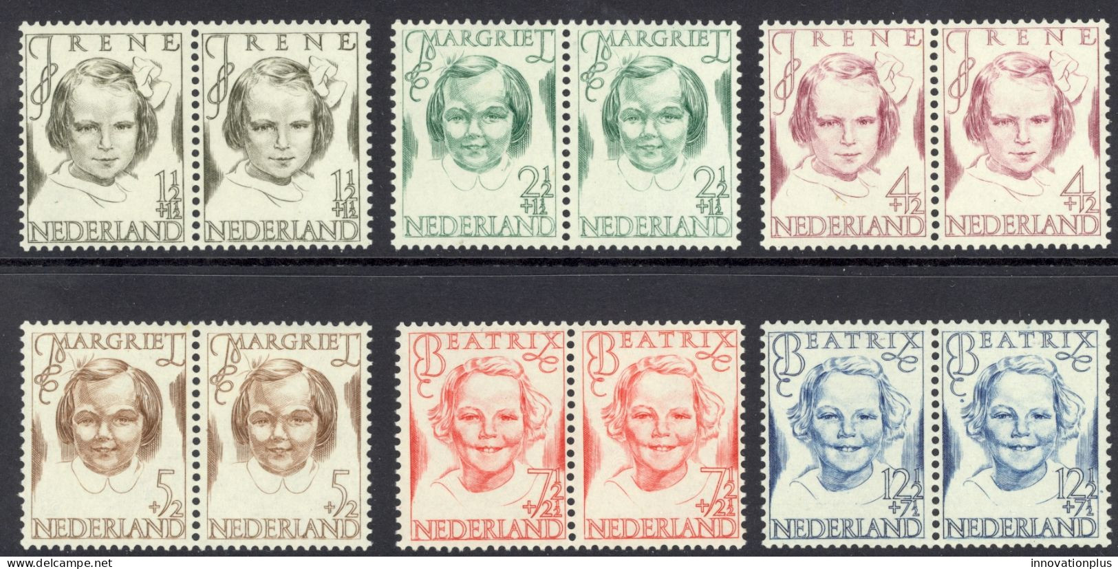 Netherlands Sc# B164-B169 MNH Pair 1946 Princesses - Ongebruikt