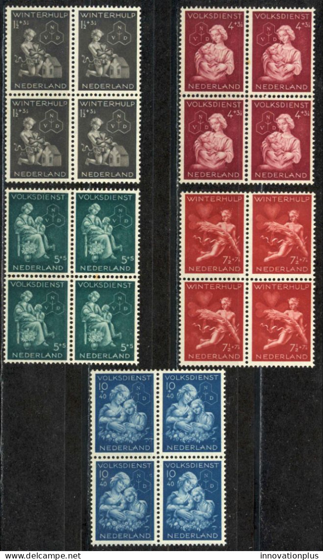 Netherlands Sc# B149-B153 MNH Block/4 1944 Child Welfare - Ongebruikt