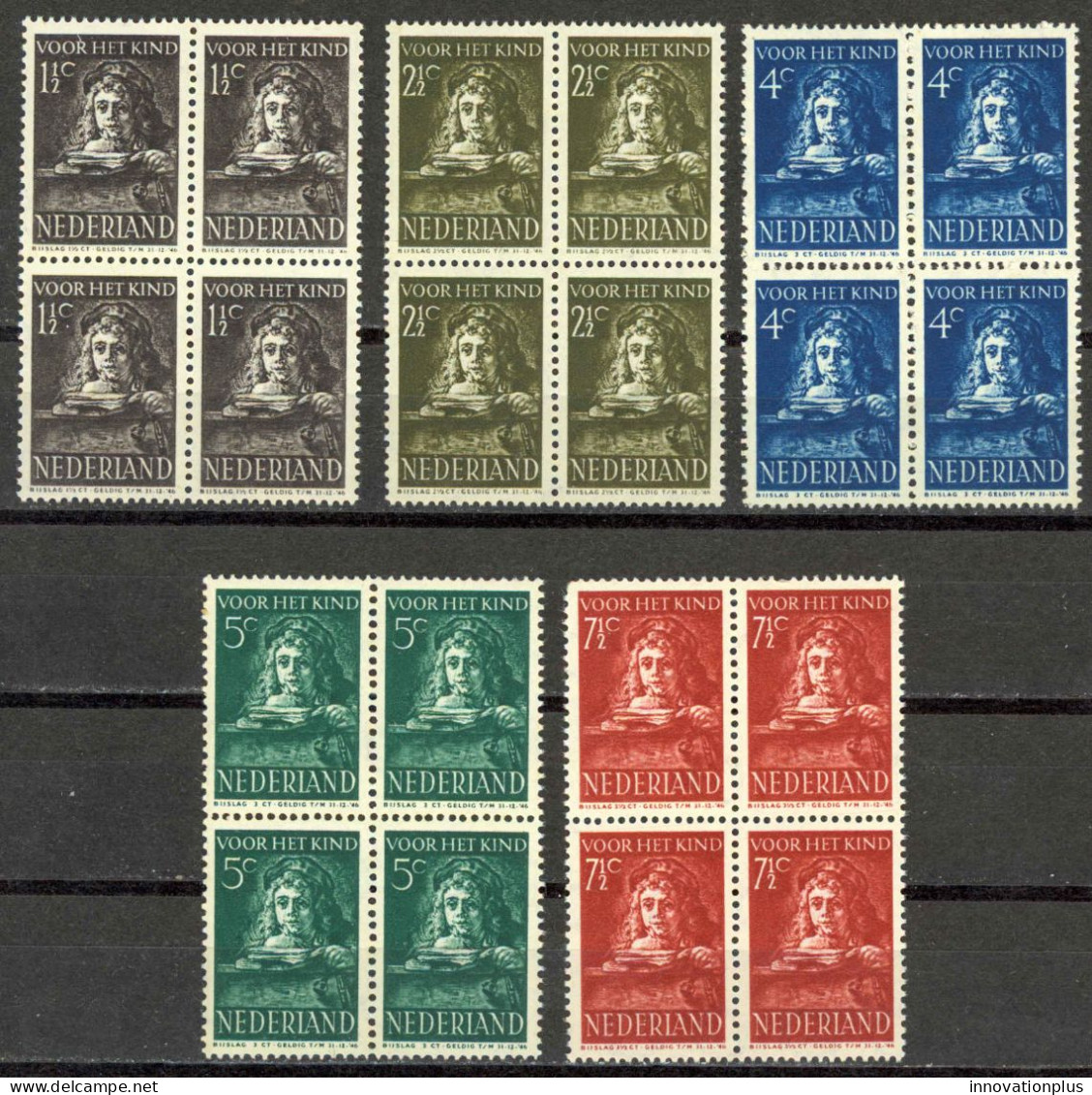 Netherlands Sc# B139-B143 MNH Block/4 1941 Child Welfare - Unused Stamps