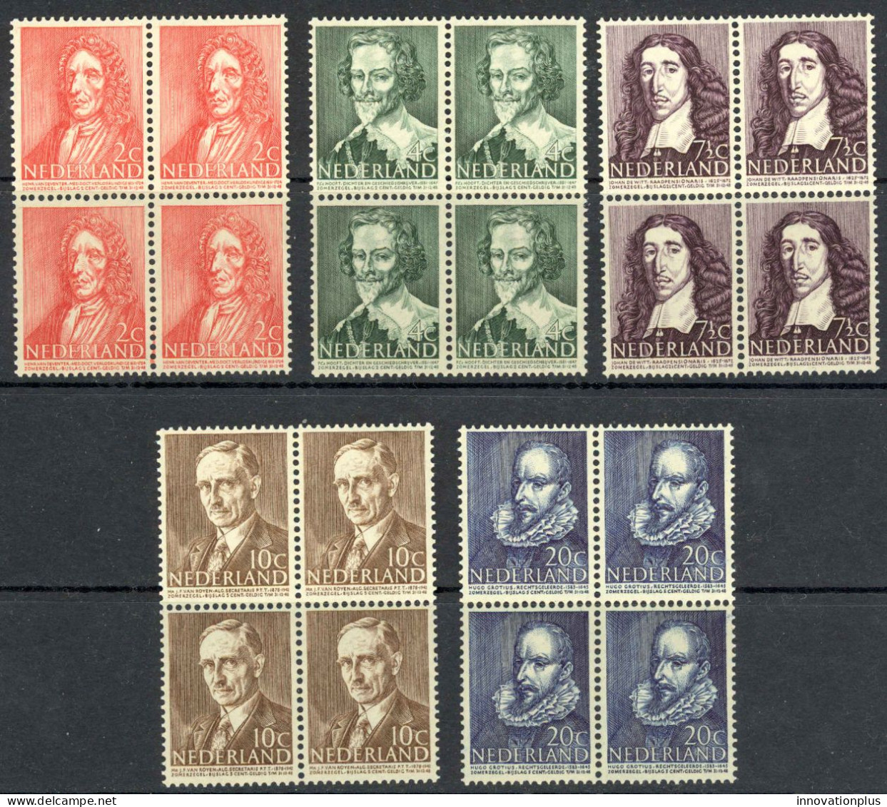 Netherlands Sc# B175-B179 MNH Block/4 1947 Social & Cultural Projects - Unused Stamps