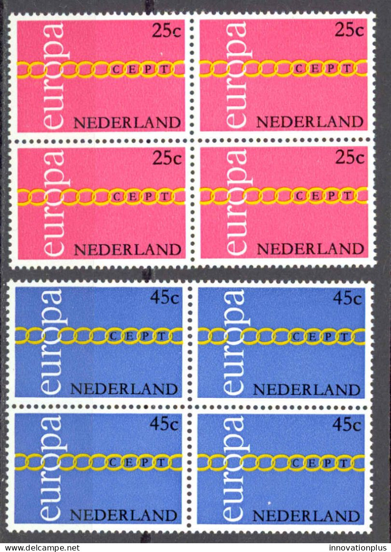 Netherlands Sc# 488-489 MNH Block/4 1971 Europa - Ungebraucht