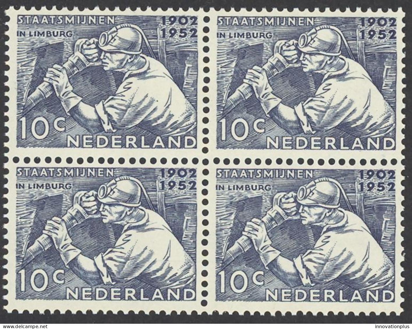 Netherlands Sc# 331 MNH Block/4 1952 Miner - Unused Stamps