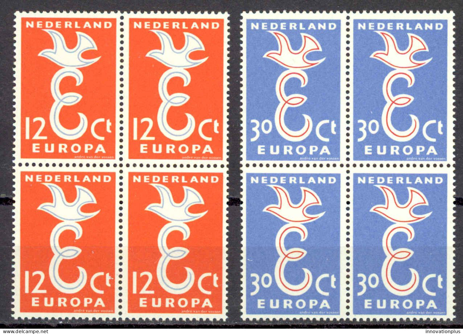 Netherlands Sc# 375-376 MNH Block/4 1958 Europa - Unused Stamps