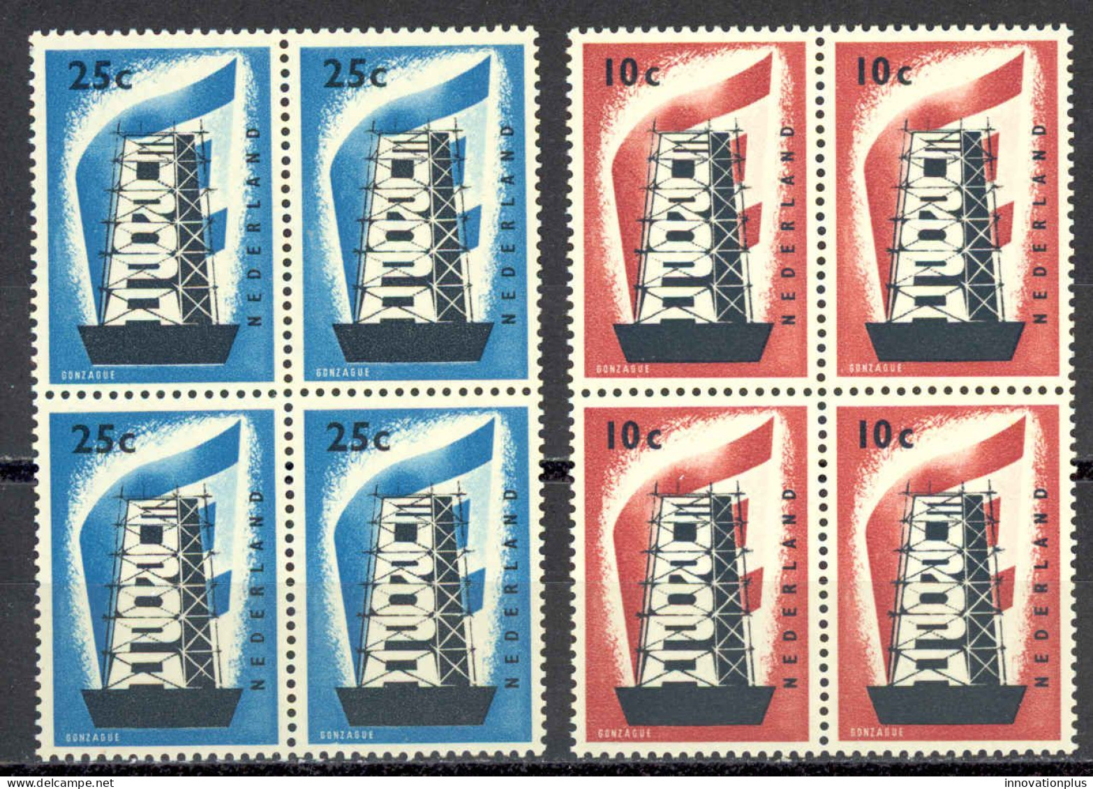 Netherlands Sc# 368-369 MNH Block/4 1956 Europa - Unused Stamps