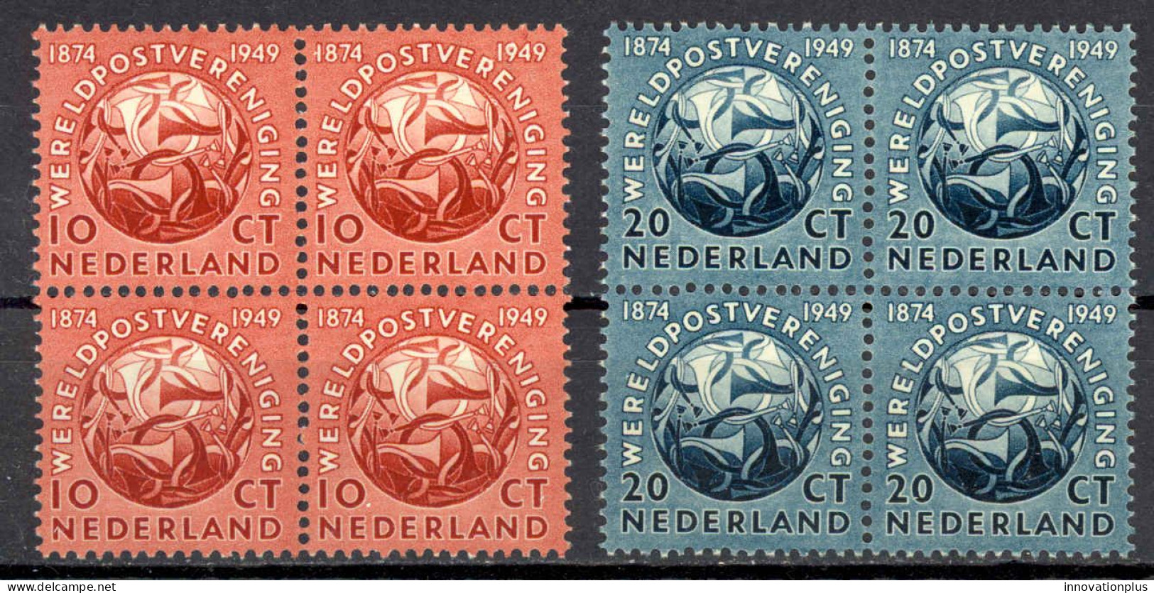 Netherlands Sc# 323-324 MNH Block/4 1949 UPU 75th - Unused Stamps