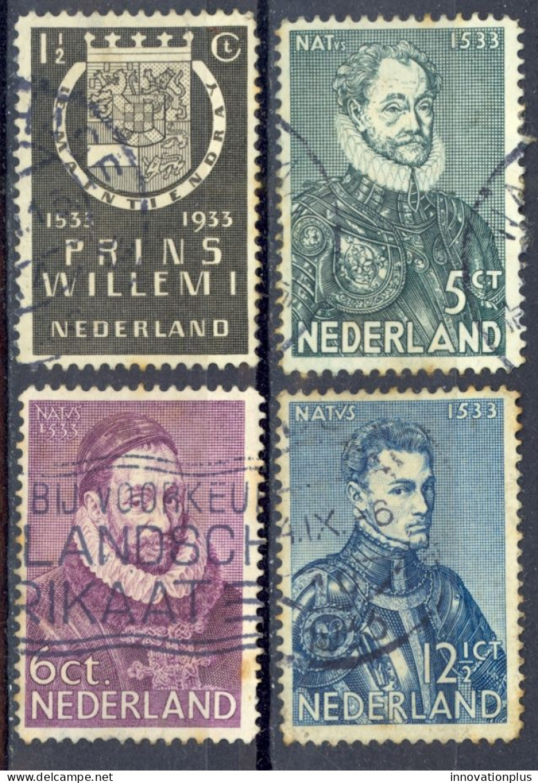 Netherlands Sc# 196-199 Used 1933 Arms & William I - Used Stamps