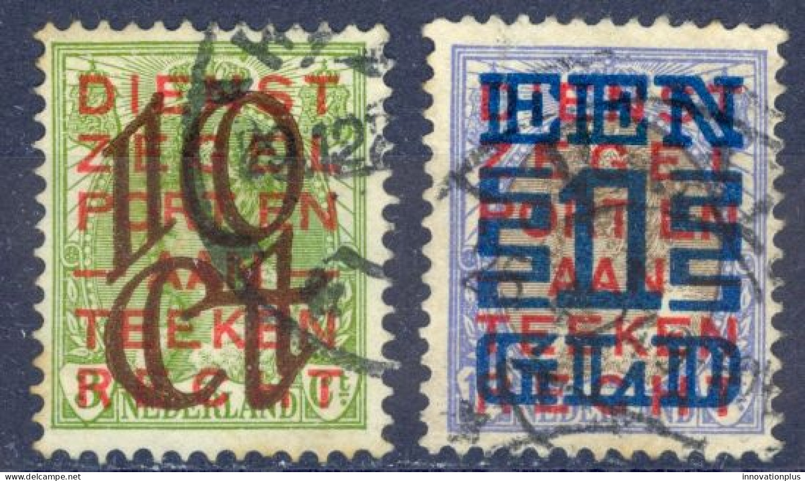 Netherlands Sc# 135-136 Used 1923 Overprints - Gebruikt