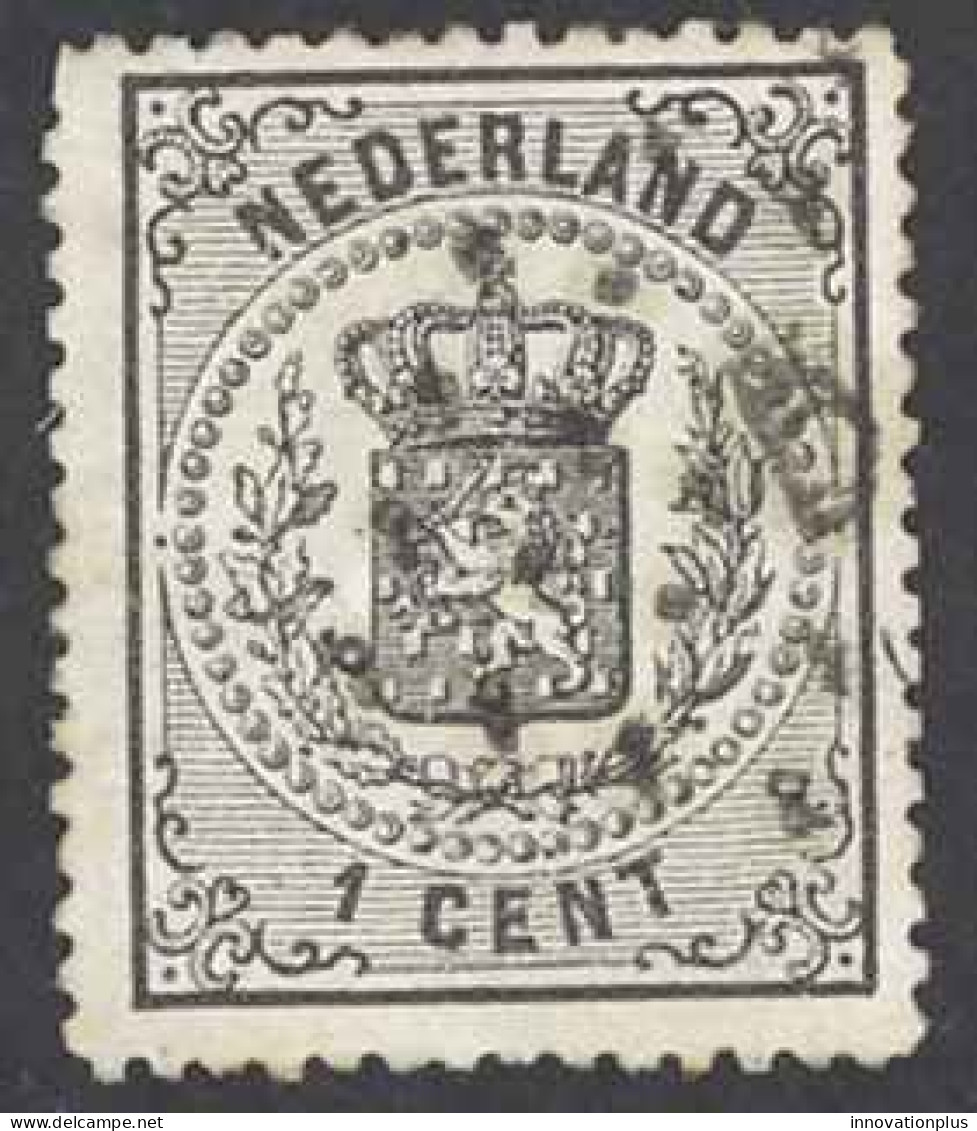 Netherlands Sc# 18 Used 1869-1871 1c Black Coat Of Arms - Gebruikt