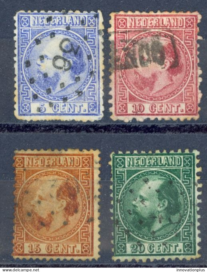 Netherlands Sc# 7-10 Used 1867 5c-20c King William III - Gebruikt