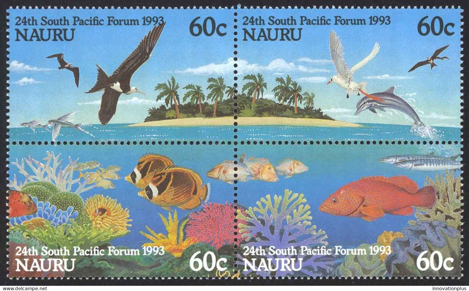 Nauru Sc# 405a MNH Block/4 1993 60c 24th South Pacific Forum - Nauru