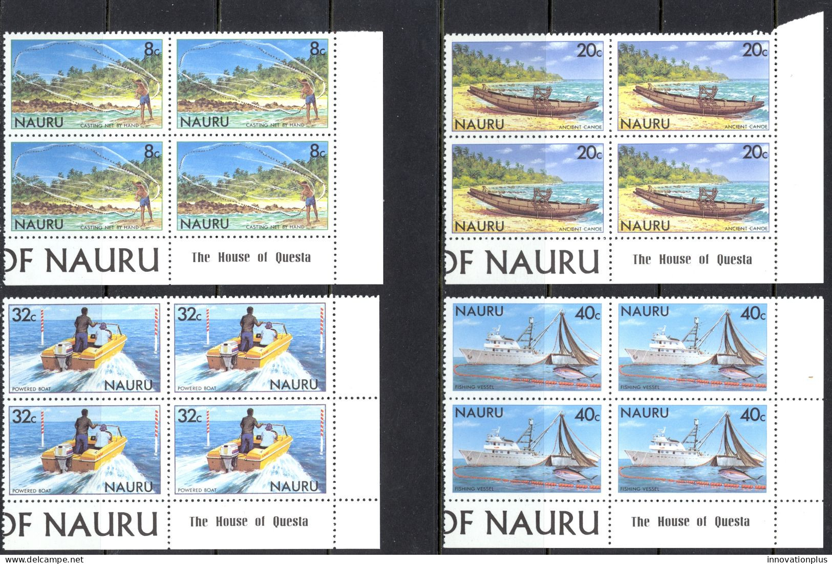 Nauru Sc# 227-230 SG# 241 MNH Block/4 1981 Fishing Scenes - Nauru