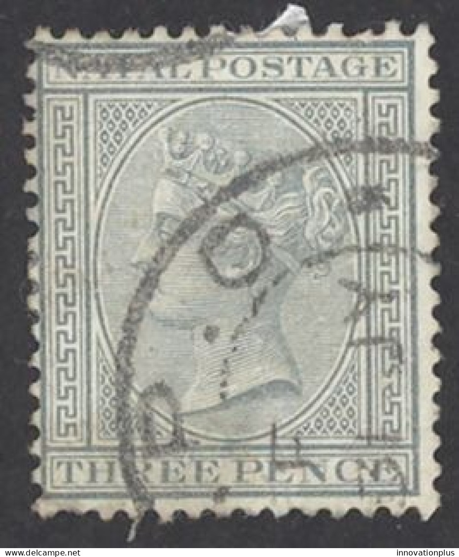 Natal Sc# 69 Used 1889 3p Gray Queen Victoria - Natal (1857-1909)