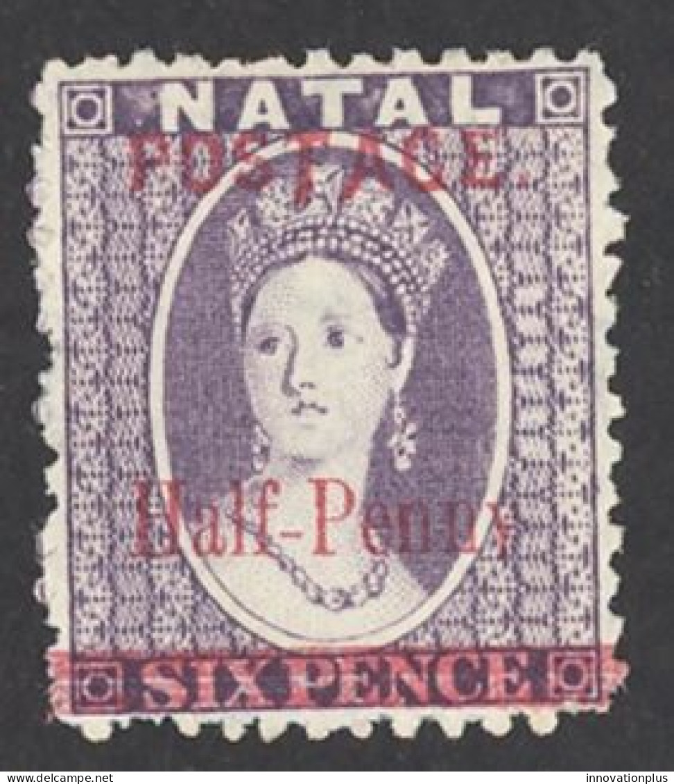 Natal Sc# 79b MH 1895 ½p On 6p "Pennv" Queen Victoria - Natal (1857-1909)