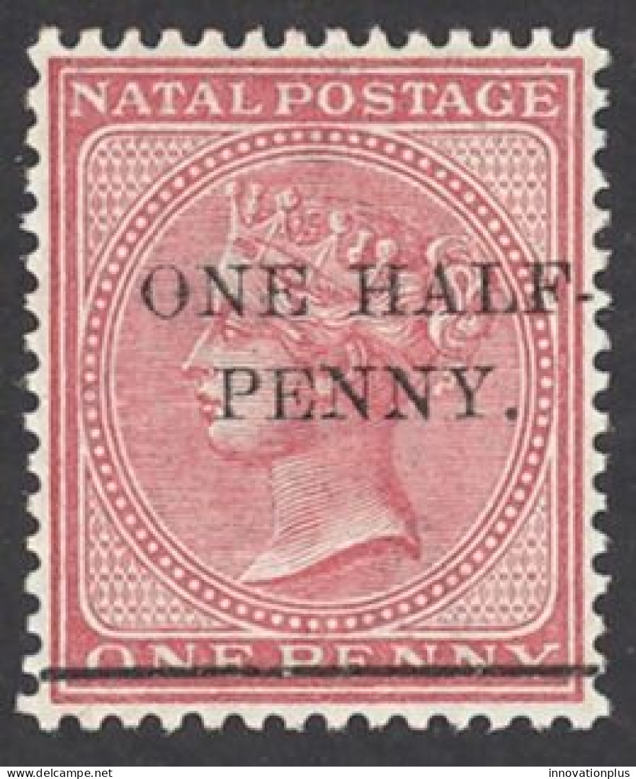 Natal Sc# 72 MH 1885-1886 ½p On 1p Queen Victoria - Natal (1857-1909)