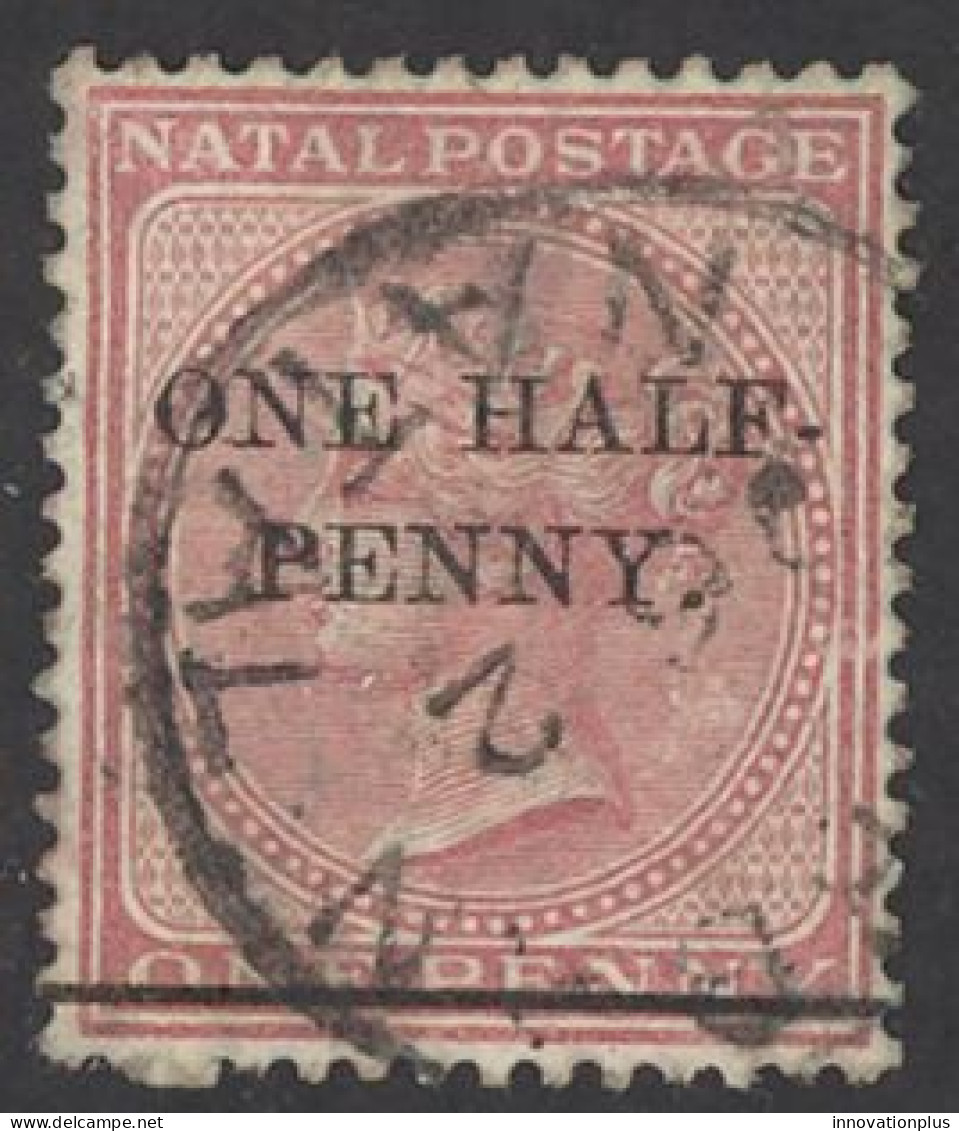 Natal Sc# 72 Used 1885-1886 ½p On 1p Queen Victoria - Natal (1857-1909)