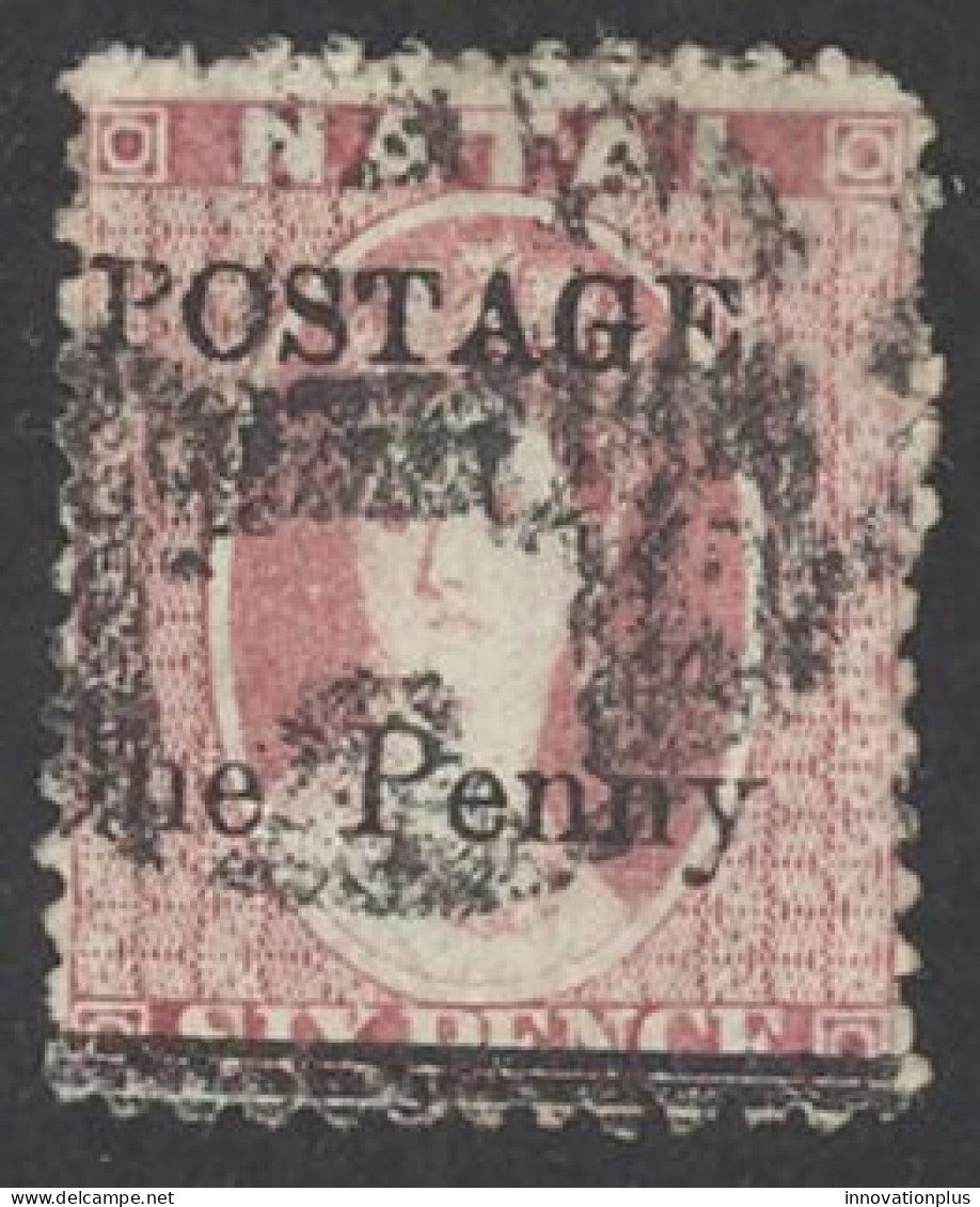 Natal Sc# 63 Used (a) 1877 1p On 6p Queen Victoria - Natal (1857-1909)