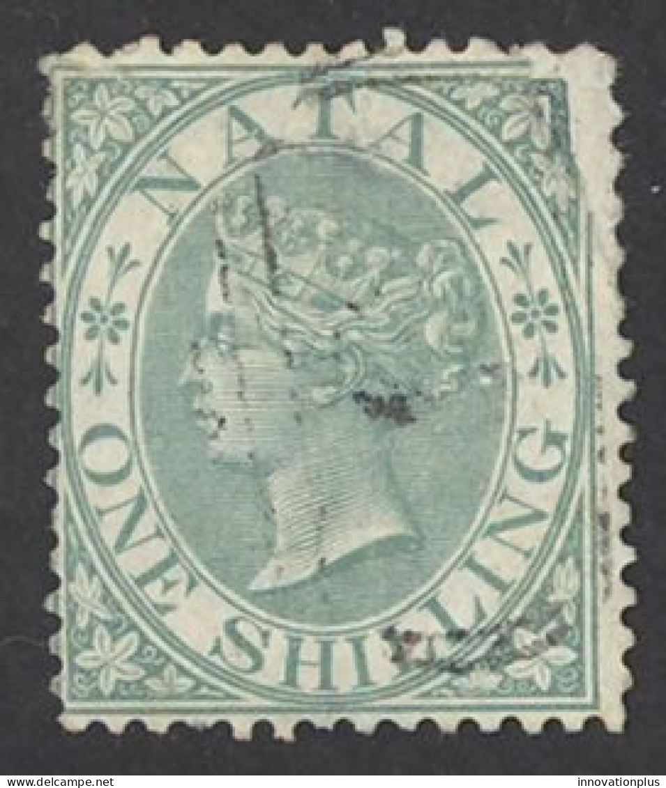 Natal Sc# 17 Used (thins) 1867 1sh Queen Victoria - Natal (1857-1909)