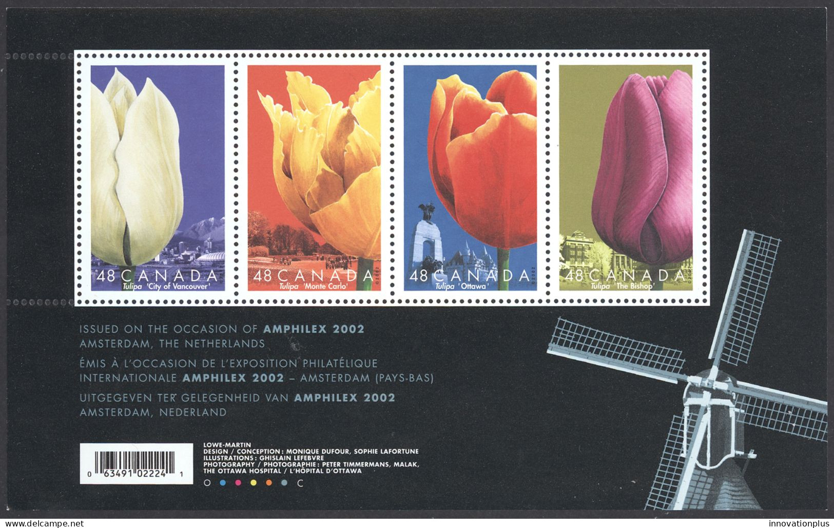 Canada Sc# 1947 MNH Souvenir Sheet 2002 48c Tulips - Nuevos