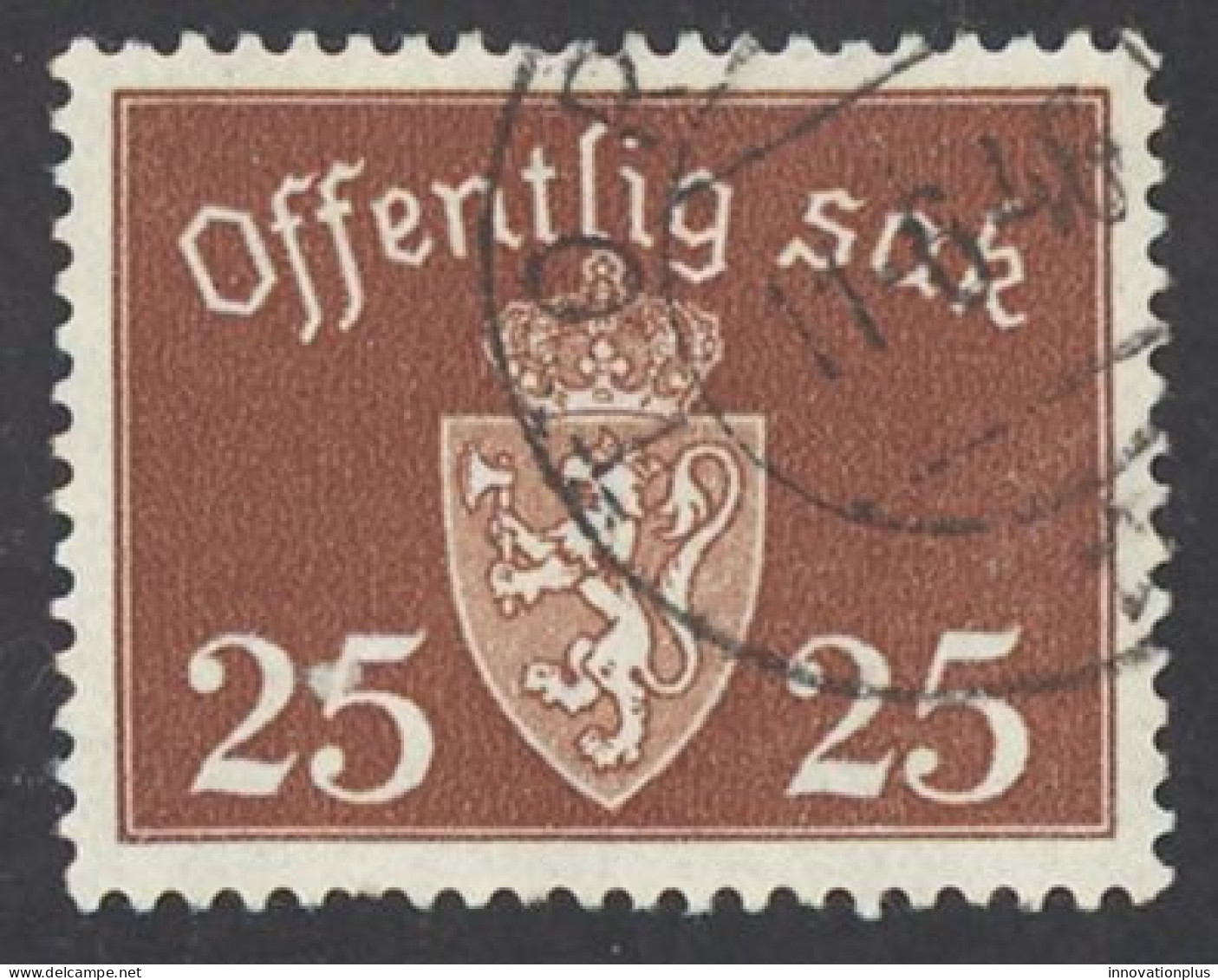 Norway Sc# O38 Used 1939-1947 25o Official Coat Of Arms - Oficiales