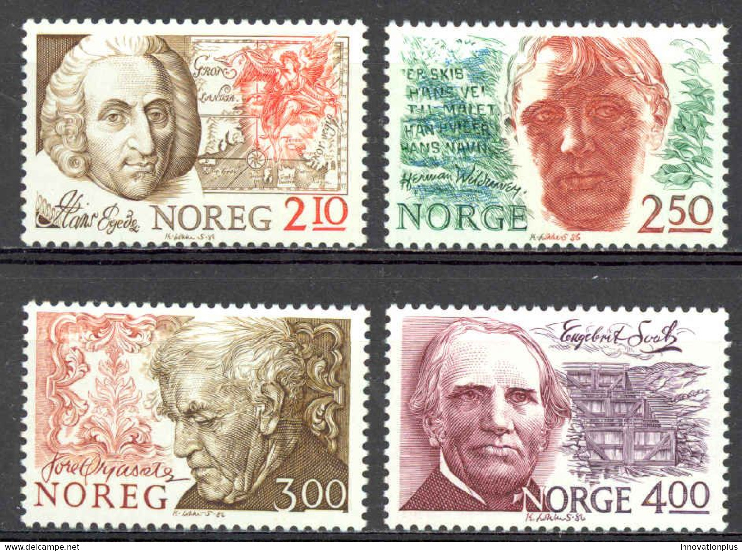 Norway Sc# 896-899 MNH 1986 Famous Men - Ongebruikt