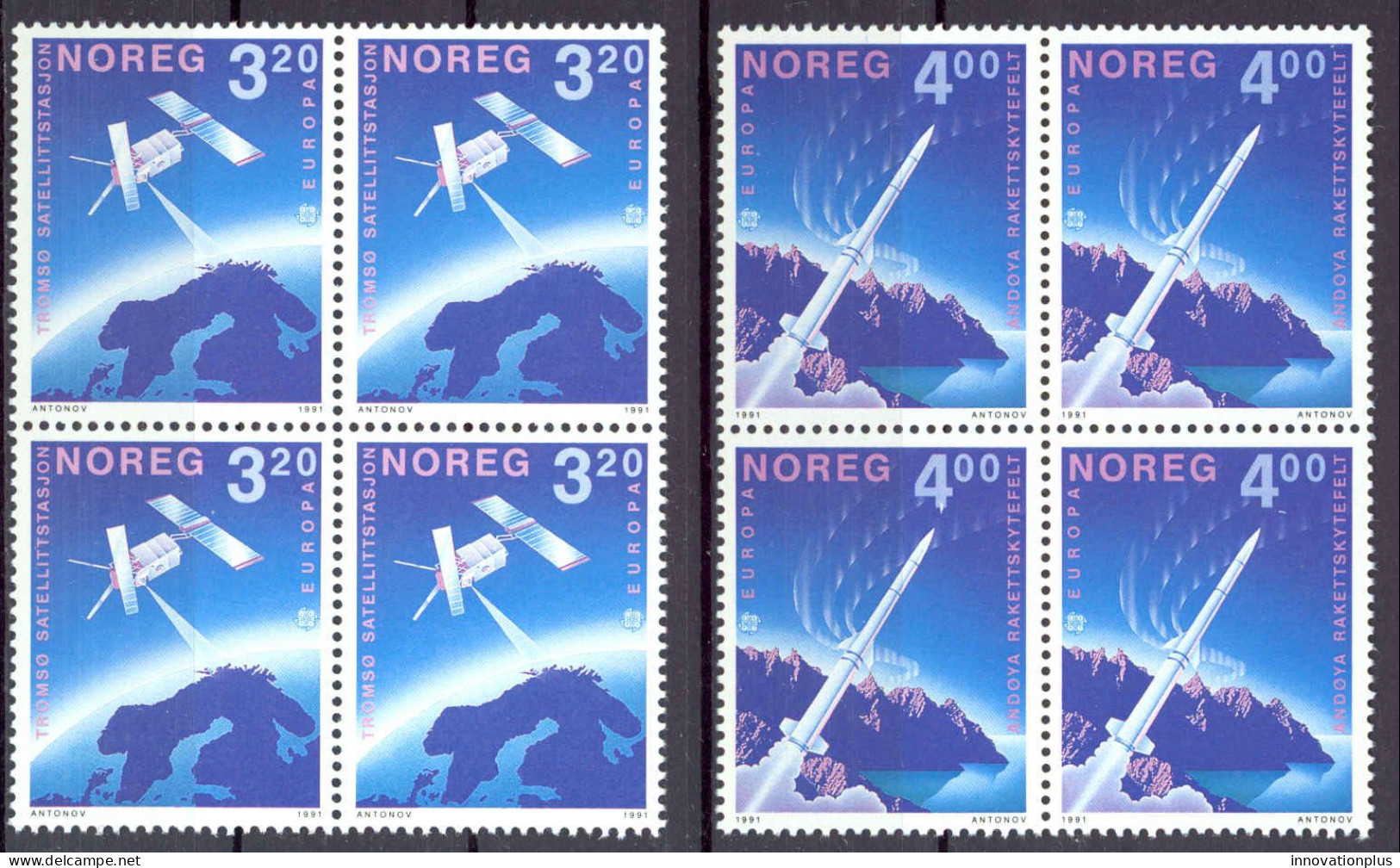 Norway Sc# 989-990 MNH Block/4 1991 Europa - Neufs