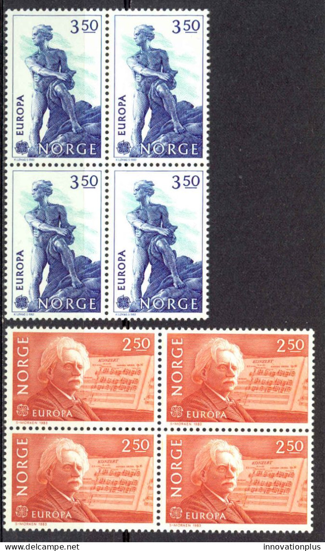 Norway Sc# 823-824 MNH Block/4 1983 Europa - Unused Stamps