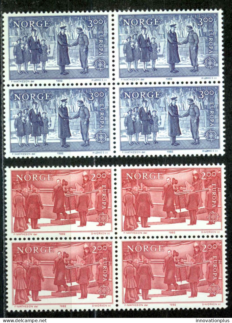 Norway Sc# 805-806 MNH Block/4 1982 Europa - Ungebraucht