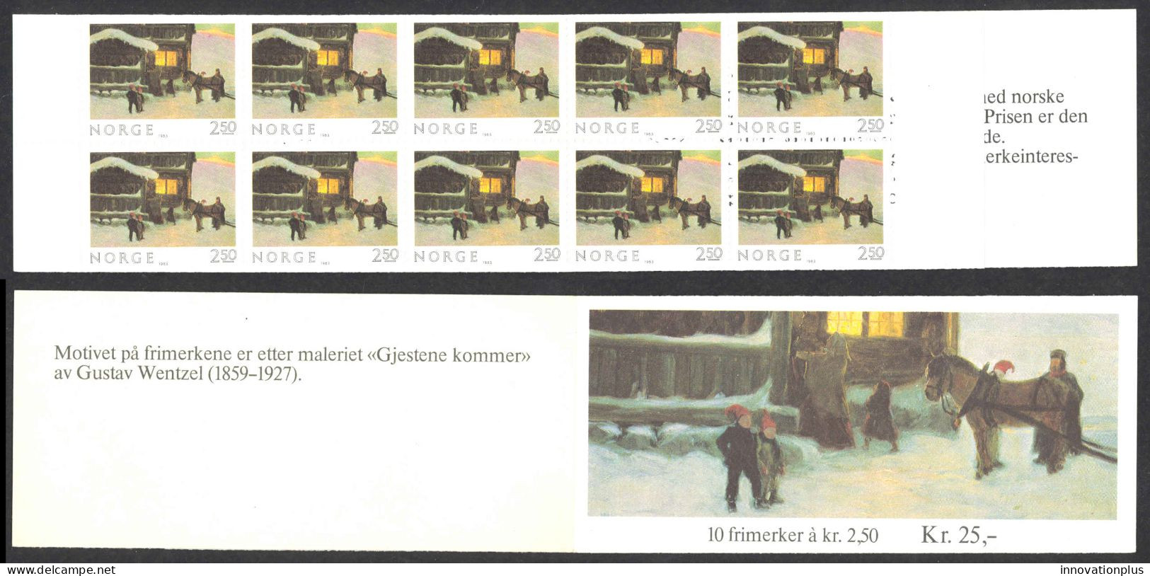 Norway Sc# 832a MNH Complete Booklet 1983 2.50k Christmas - Ongebruikt