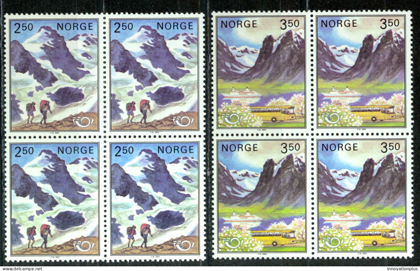 Norway Sc# 819-820 MNH Block/4 1983 Nordic Cooperation - Nuevos