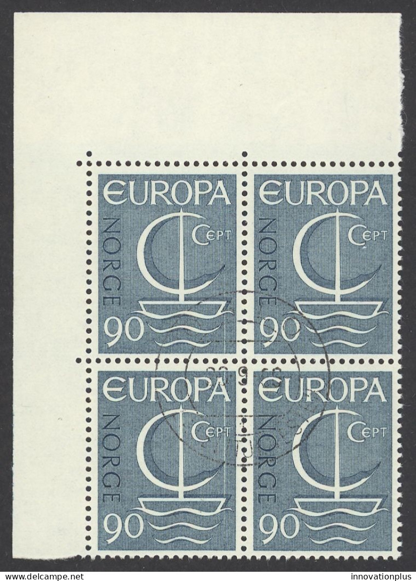 Norway Sc# 497 FD Cancel Block/4 1966 90o Europa - Usados