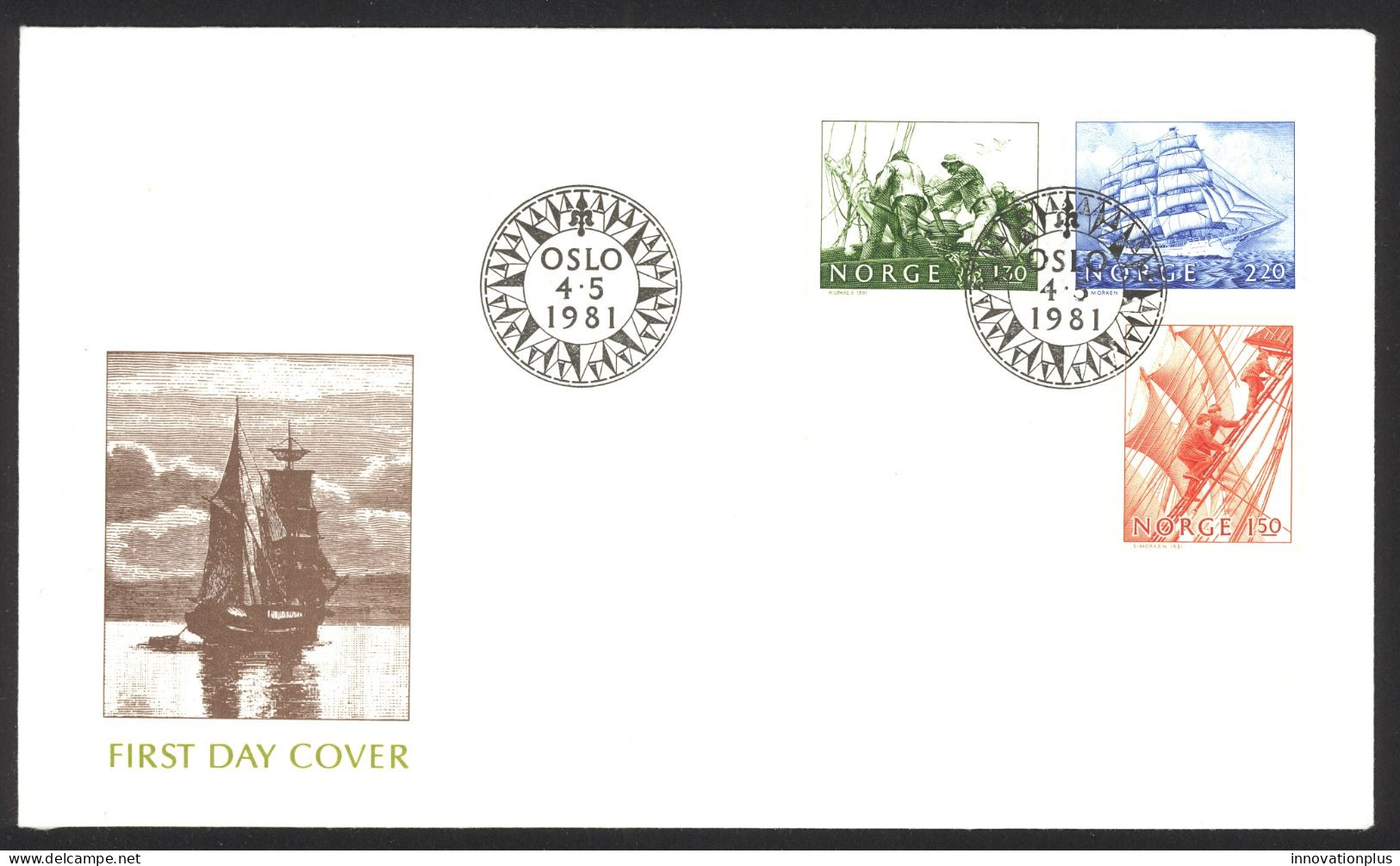 Norway Sc# 783-785 FDC 1981 4.5 Ships - FDC