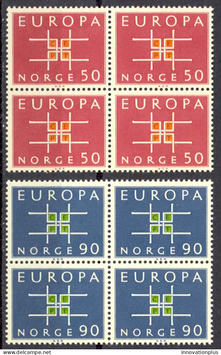 Norway Sc# 441-442 MNH Block/4 1963 Europa - Neufs