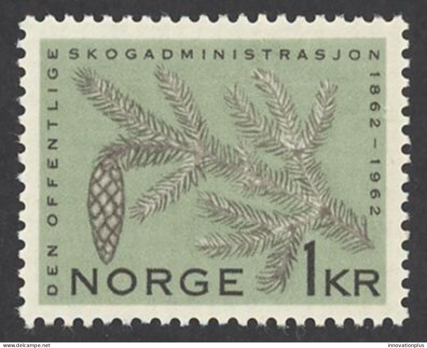 Norway Sc# 407 MH 1962 1k Forest Administration 100th - Ongebruikt