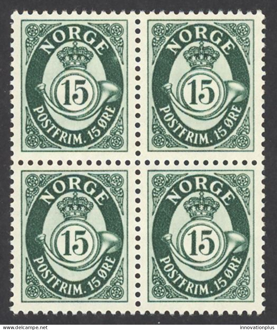 Norway Sc# 308 MNH Block/4 1950-1951 15o Post Horn - Ungebraucht