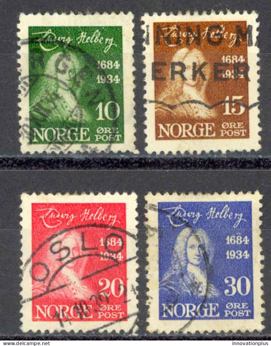 Norway Sc# 158-161 Used 1934 Ludvig Holberg - Oblitérés