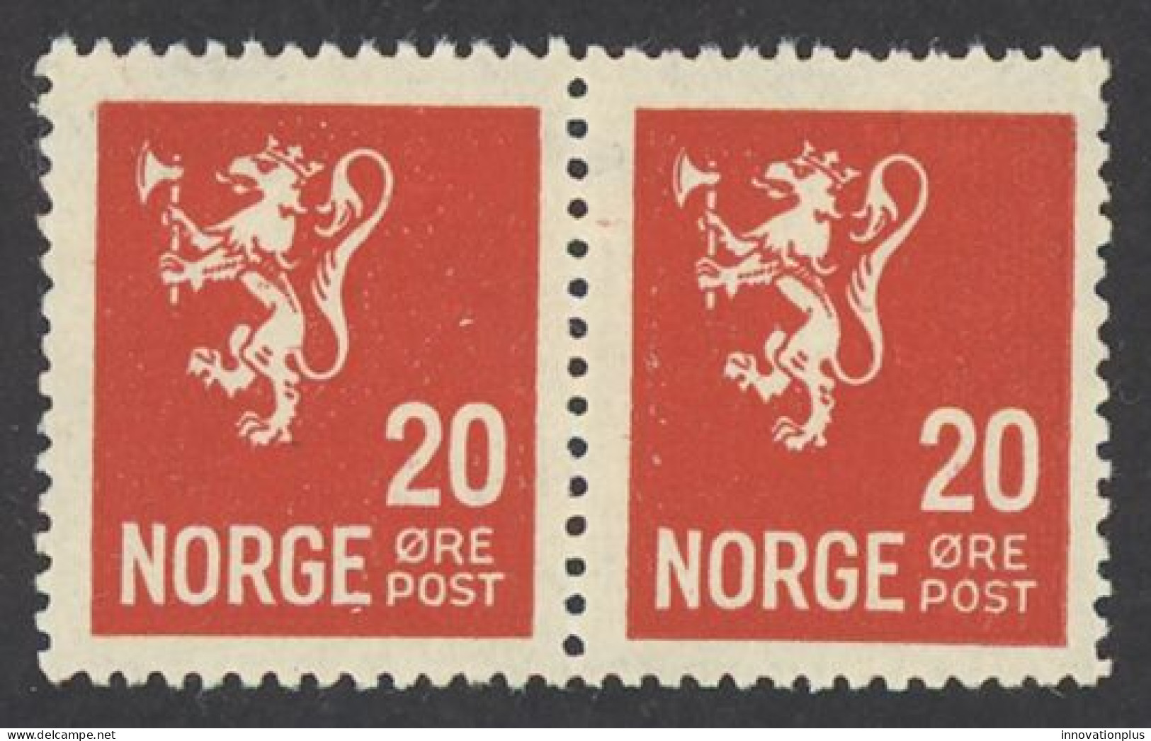 Norway Sc# 119 MNH Pair 1927 20o Scarlet Lion Rampant - Ongebruikt