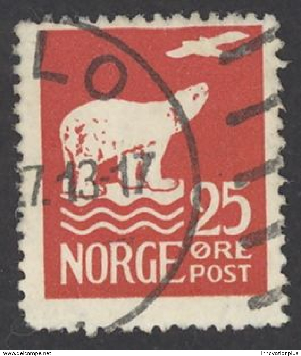 Norway Sc# 110 Used 1925 25o Polar Bear & Airplane - Gebraucht