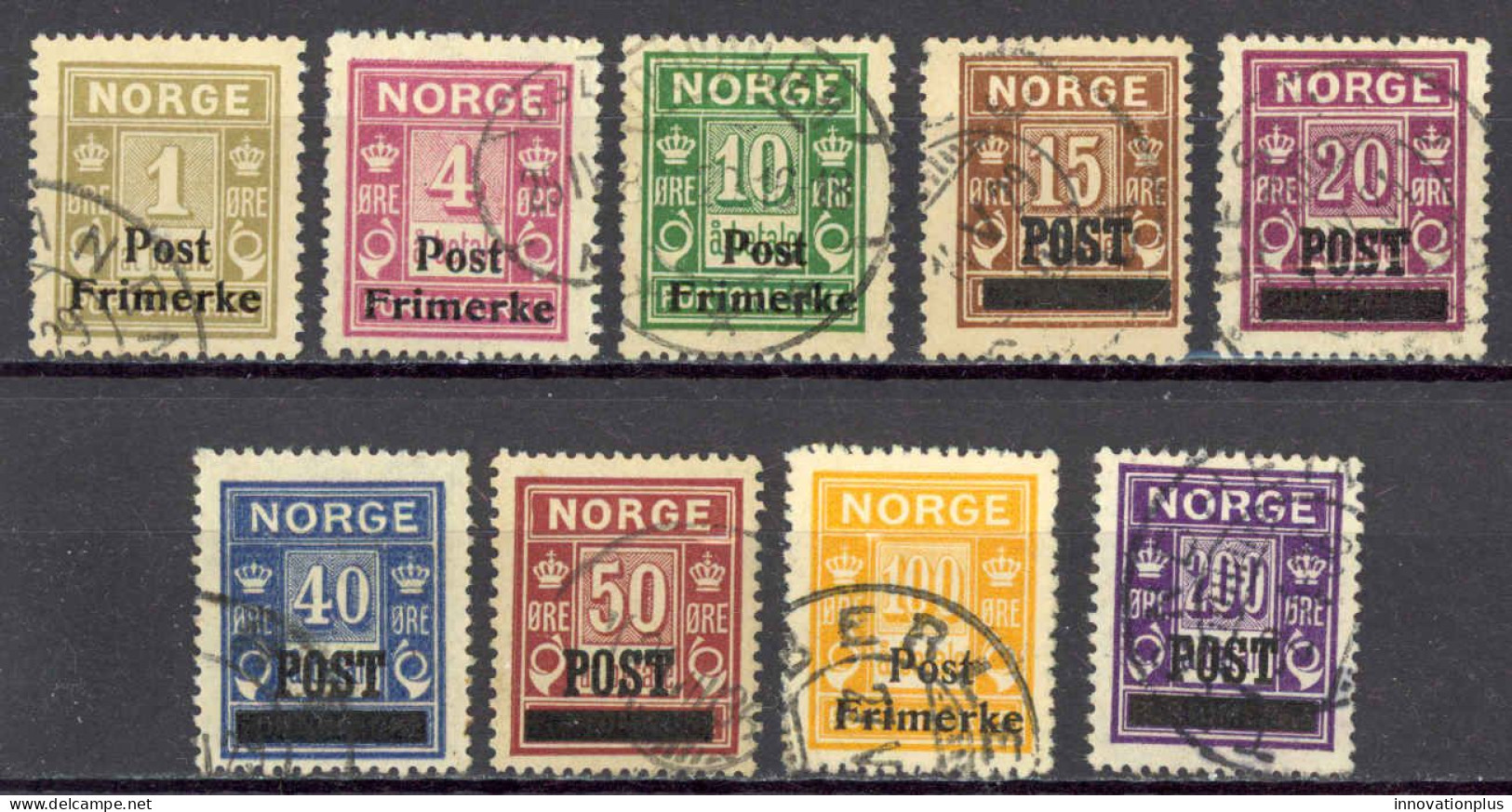Norway Sc# 136-144 Used 1929 Surcharged Postage Due - Used Stamps